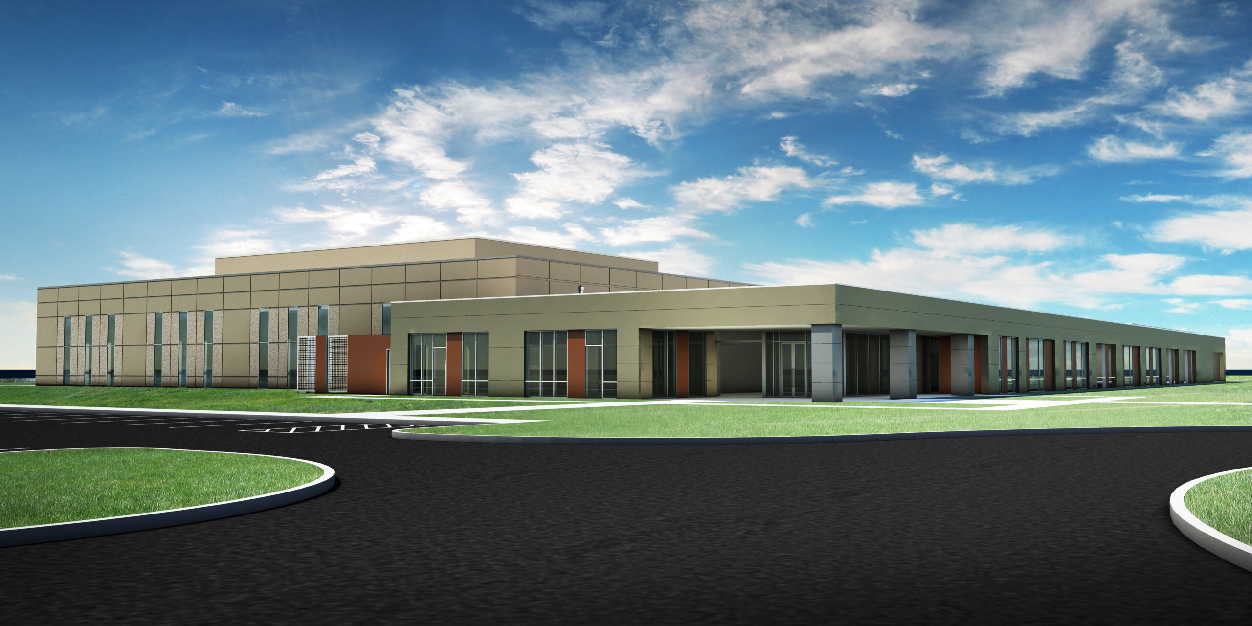 an exterior rendering of the completed projmect magnolia building