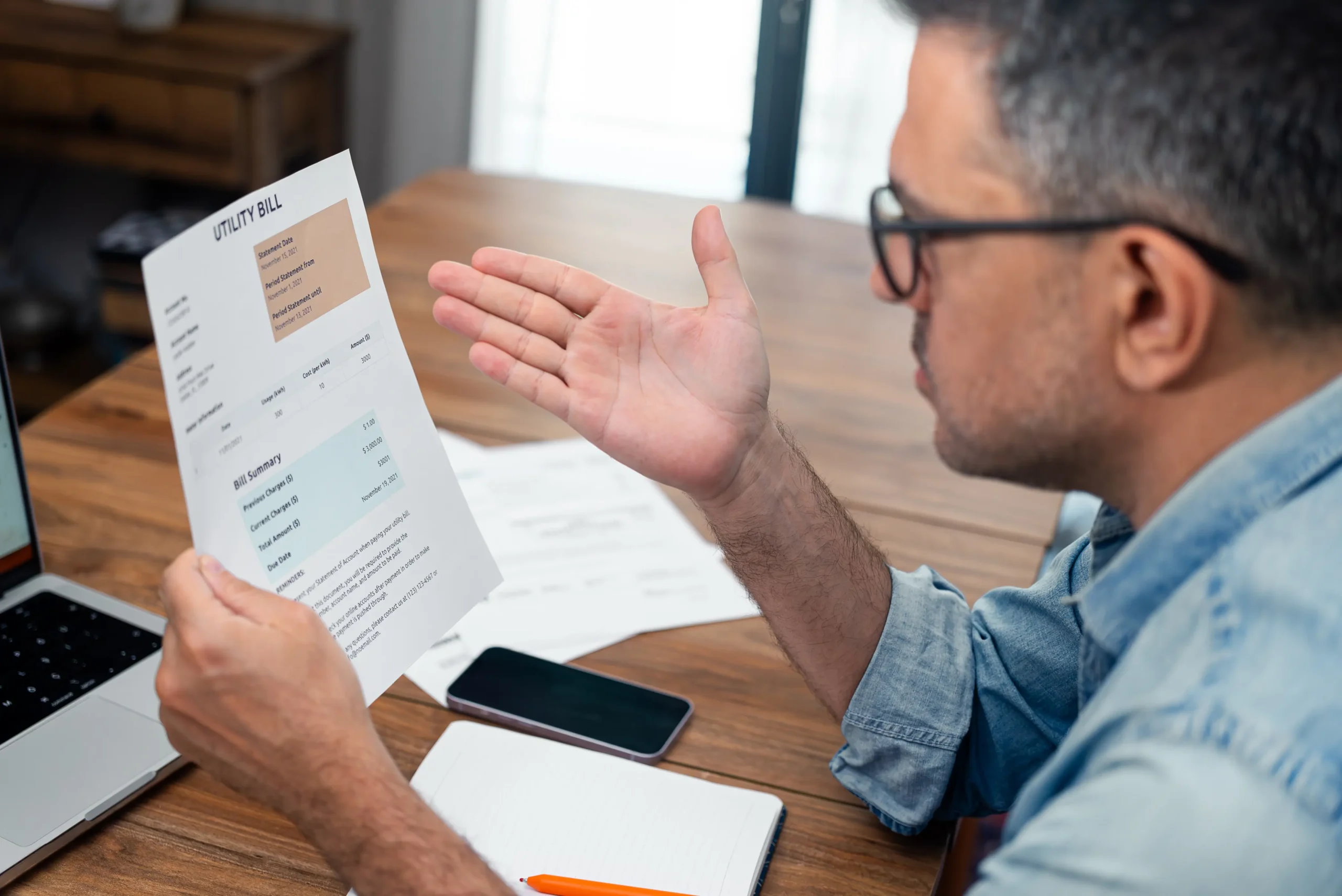 Looking at utility bill