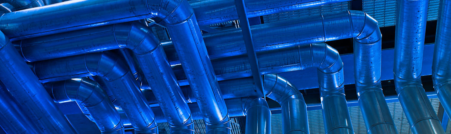 blue industrial pipes